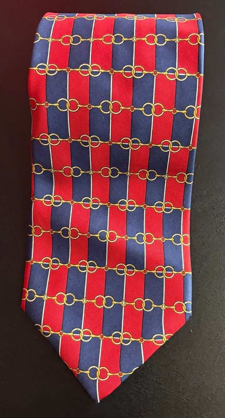 PAOLO GUCCI CHAIN LINK SILK TIE